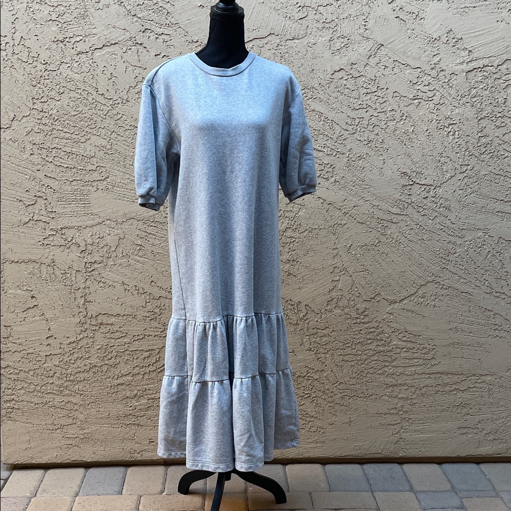 Anthropologie Daily Practice Tiered Maxi Dress in Gray